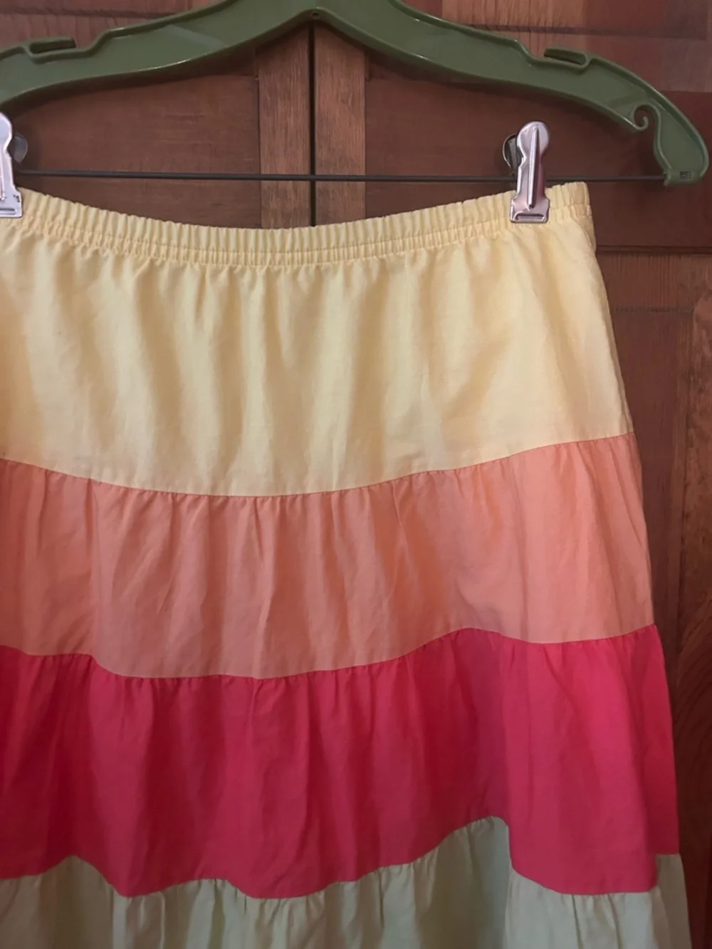 Gymboree Girl’s Sz 12 100% Cotton Yellow, Orange, and Green Tiered Skirt